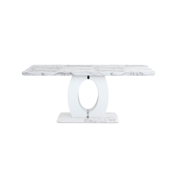 Global Furniture Usa Global Furniture USA D894DT Faux Marble Pedestal Base Dining Table - White Marble D894DT